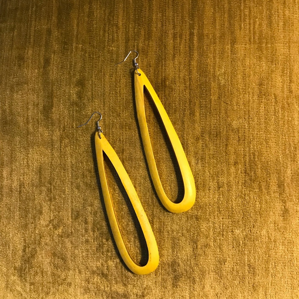 Oversized Retro Wooden Loop earrings